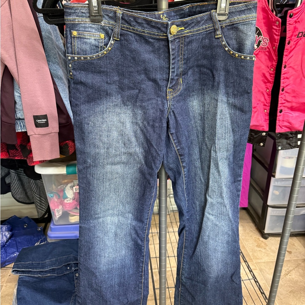 Women's Southpole Boot Cut Jeans Juniors 15 Blue Gold